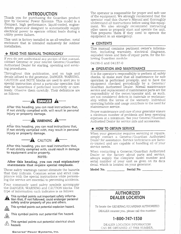 Aeœ3 a | Generac Power Systems GUARDIAN 04137-0 User Manual | Page 2 / 44