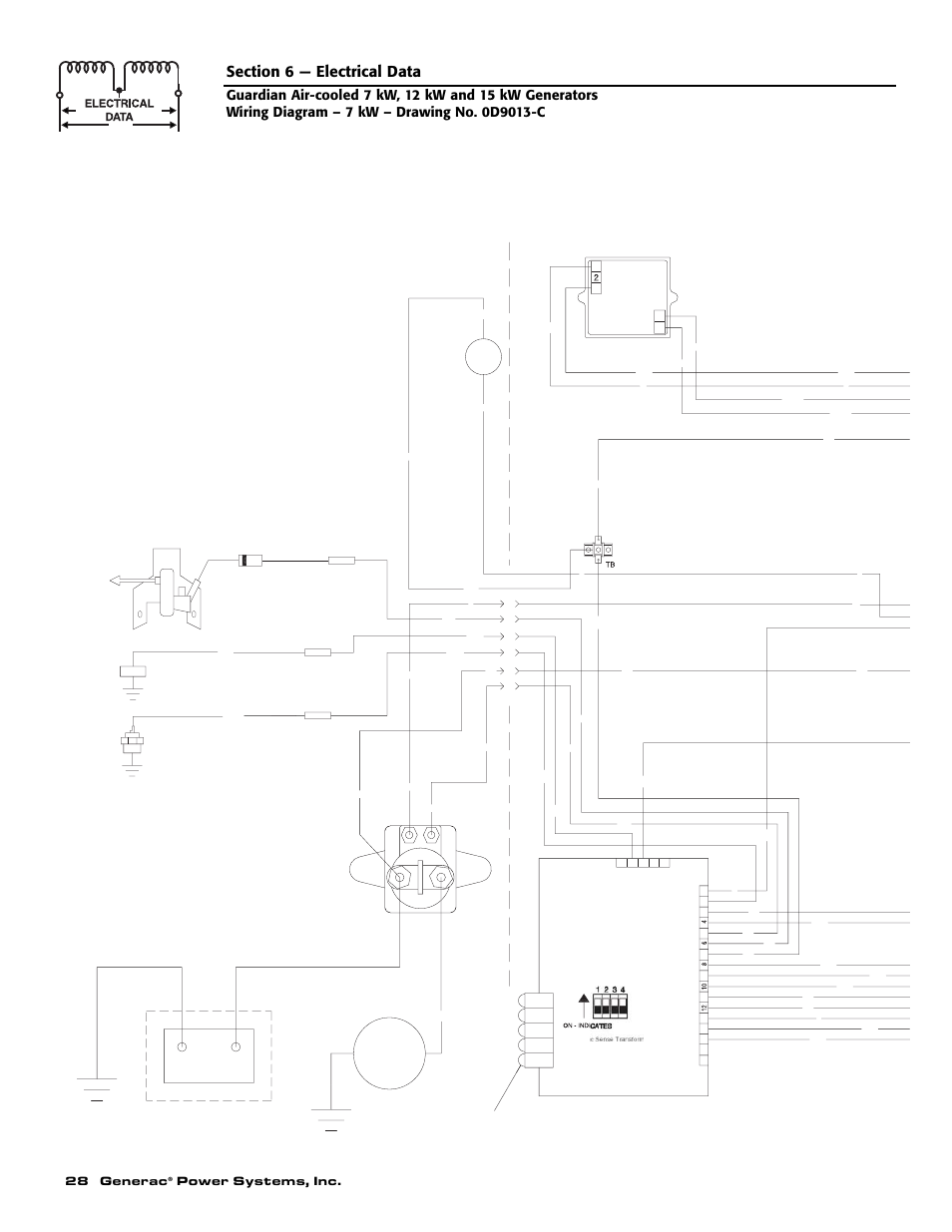 28 generac, Power systems, inc, Engine wiring | Generac Power Systems 04390-1 User Manual | Page 30 / 60