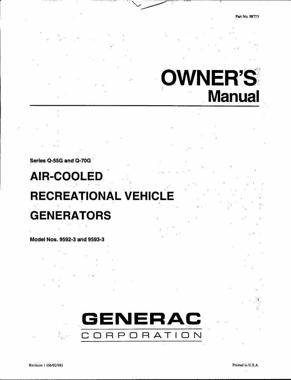 Generac Power Systems 9592-3 User Manual | 36 pages