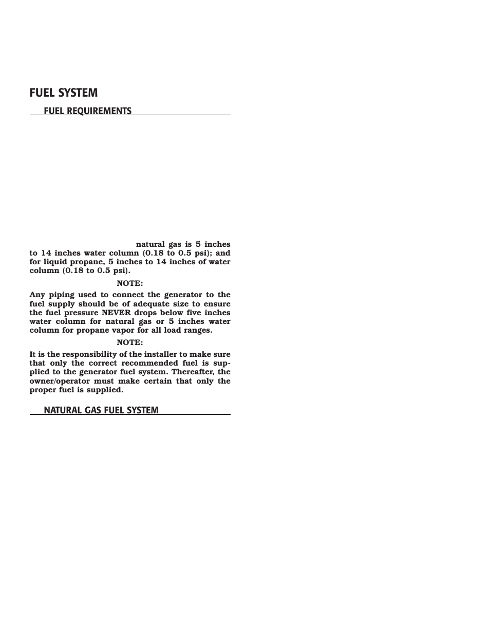 Fuel system | Generac Power Systems 005213-0 User Manual | Page 9 / 52