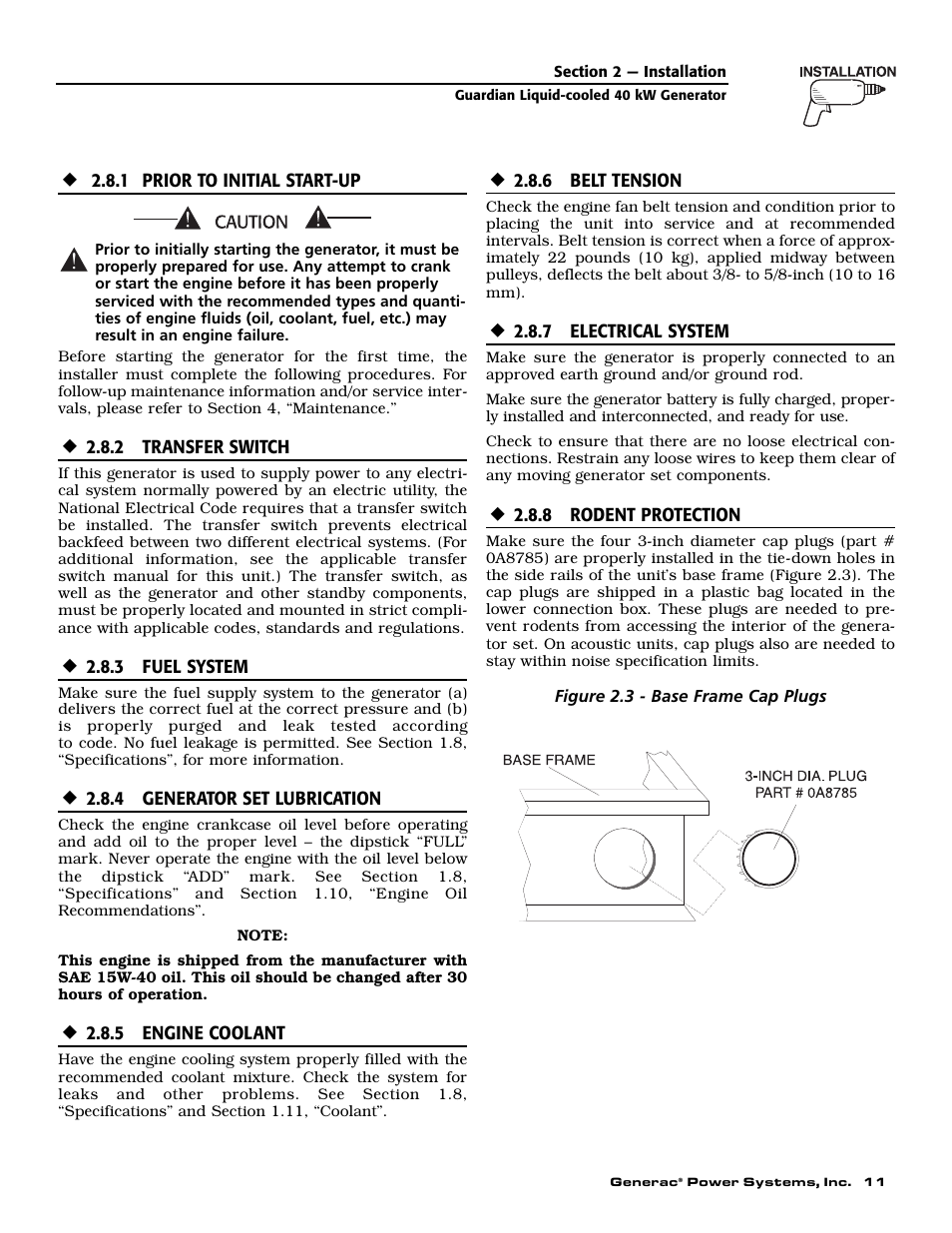 Generac Power Systems 0046262 User Manual | Page 13 / 64