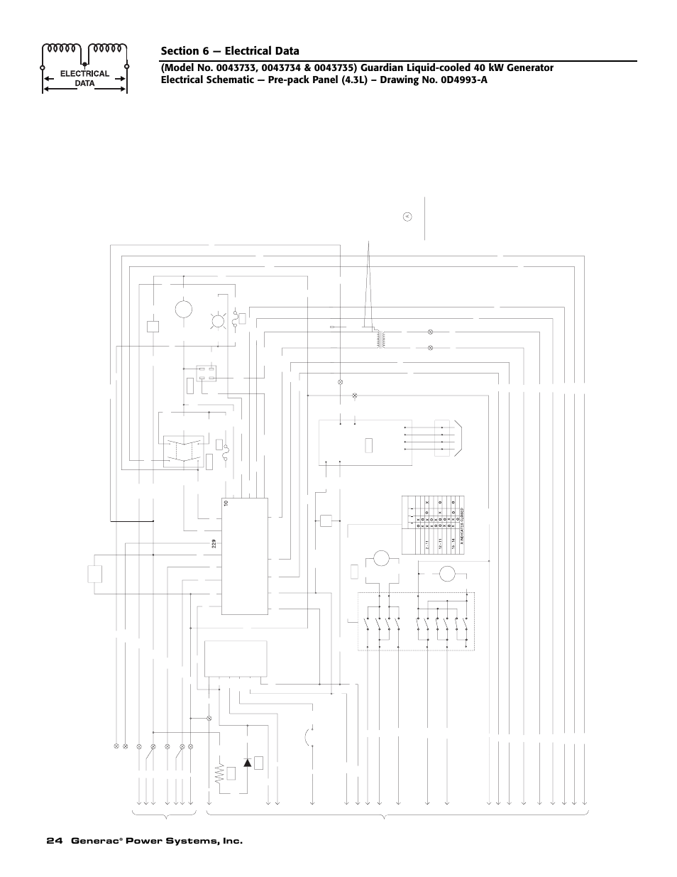 Le g end, 24 generac, Power systems, inc | Am vm, Avr pc b, Ts 1 | Generac Power Systems 0046262 User Manual | Page 26 / 64