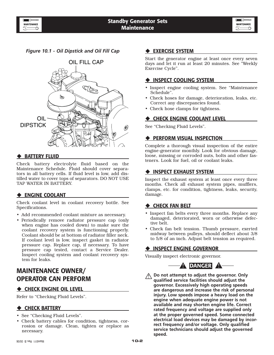 Maintenance owner/ operator can perform | Generac Power Systems 005336-0 User Manual | Page 17 / 64