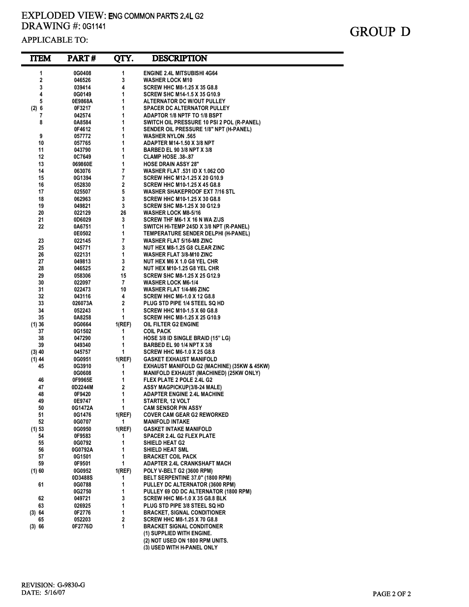 Generac Power Systems 2.4L User Manual | Page 42 / 68