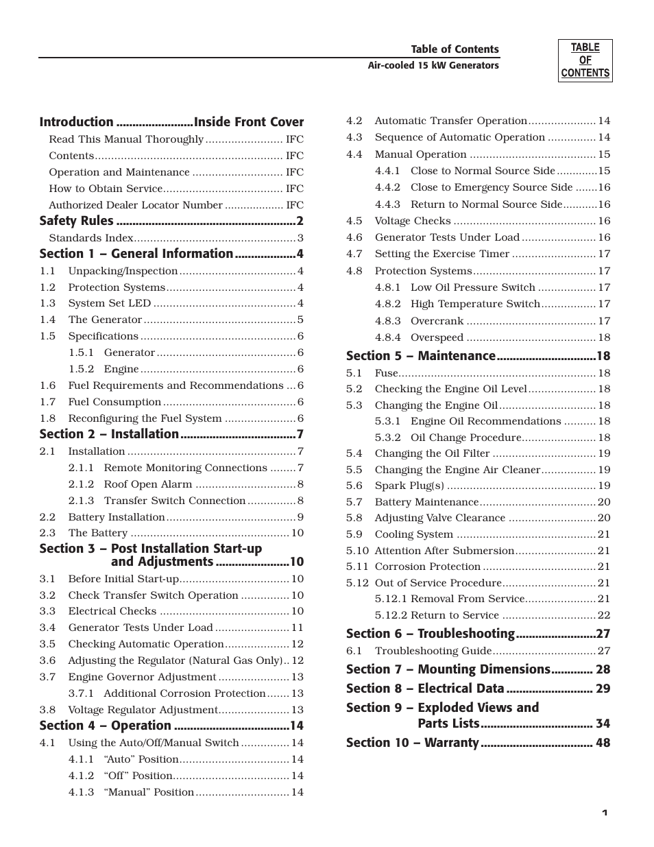 Generac Power Systems 05176-0 User Manual | Page 3 / 52