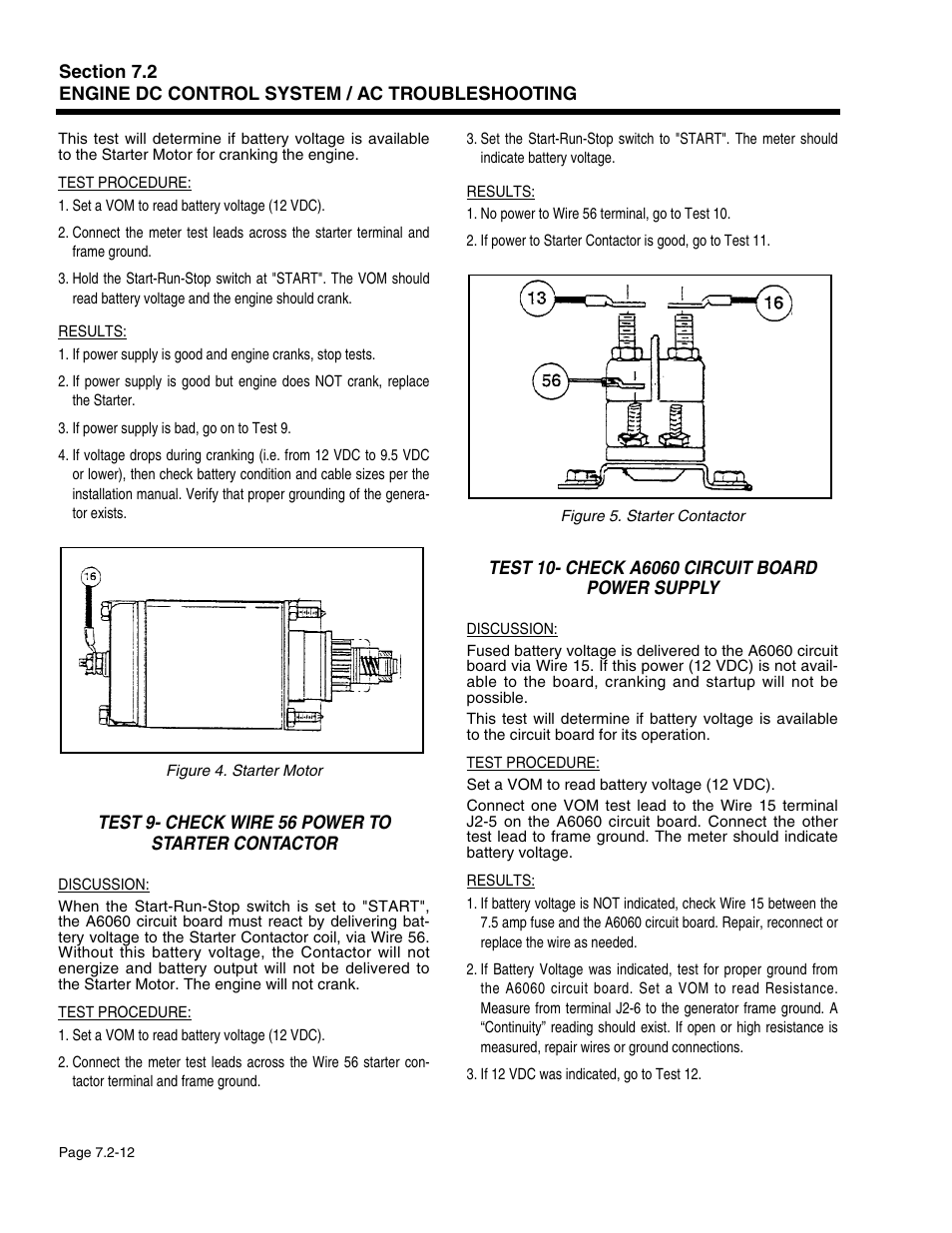Test 9- check wire 56 power to starter contactor | Generac Power Systems 941-2 User Manual | Page 122 / 144