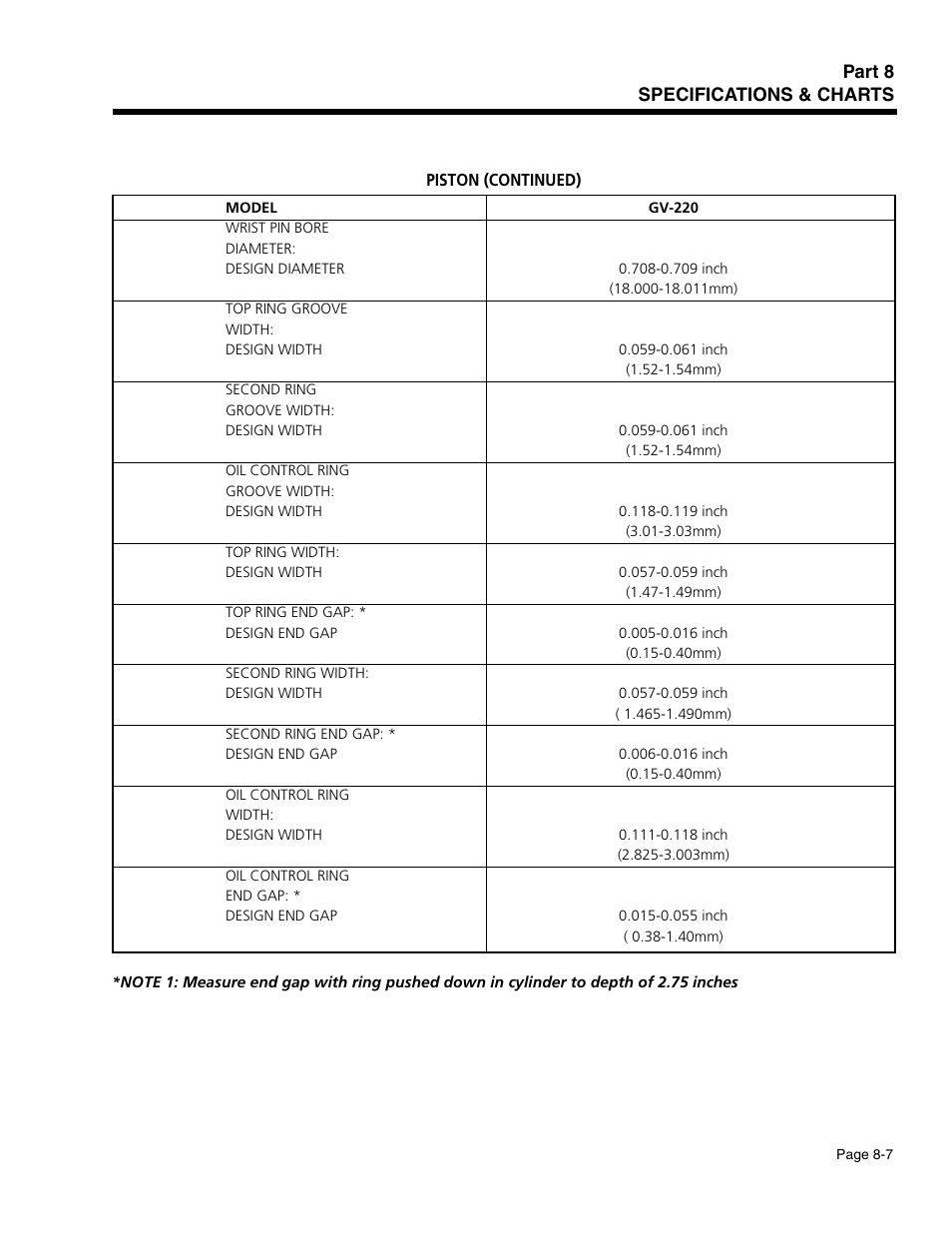 Part 8 specifications & charts | Generac Power Systems 941-2 User Manual | Page 139 / 144