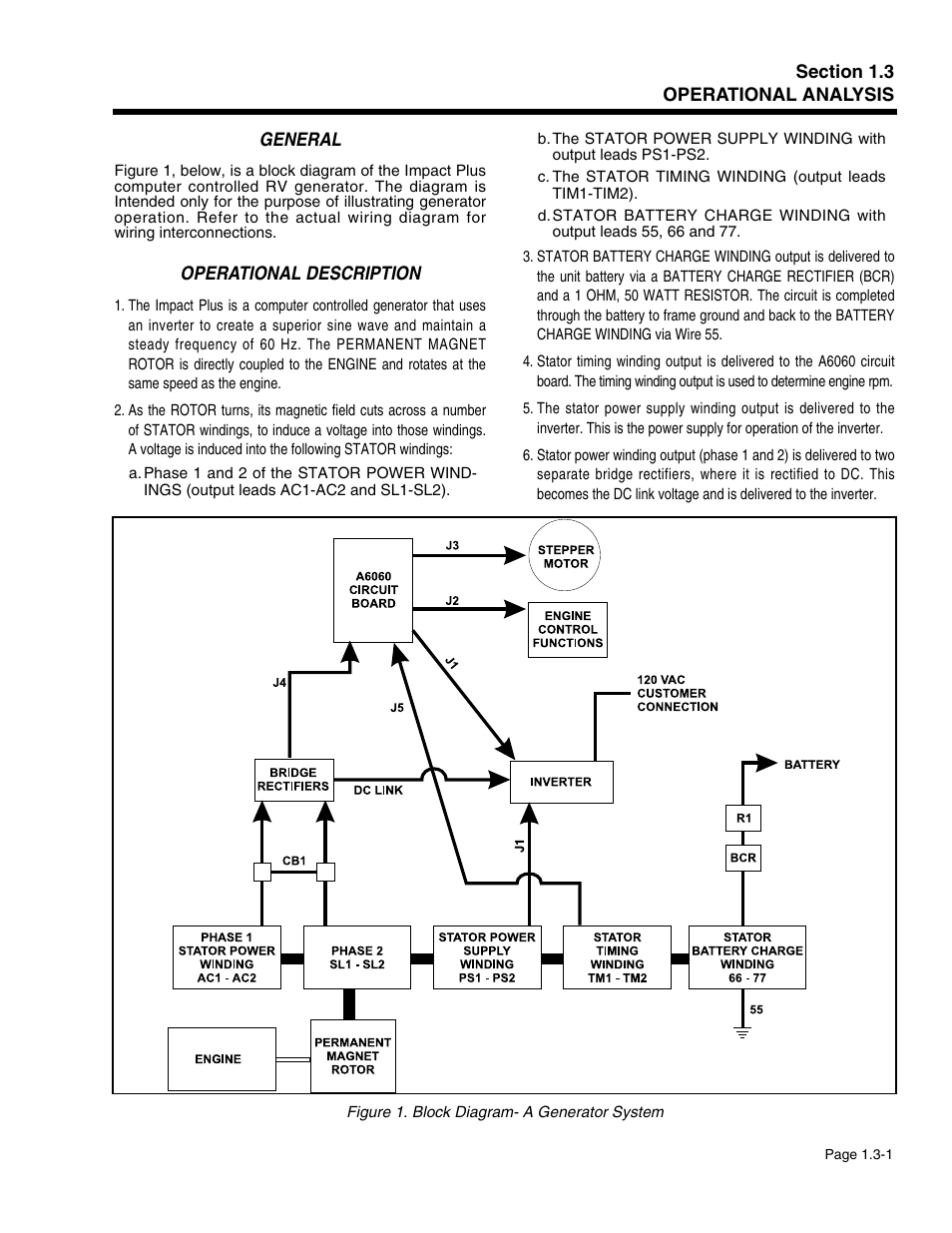 Section 1.3 - operational analysis, General, Operational description | Generac Power Systems 941-2 User Manual | Page 17 / 144