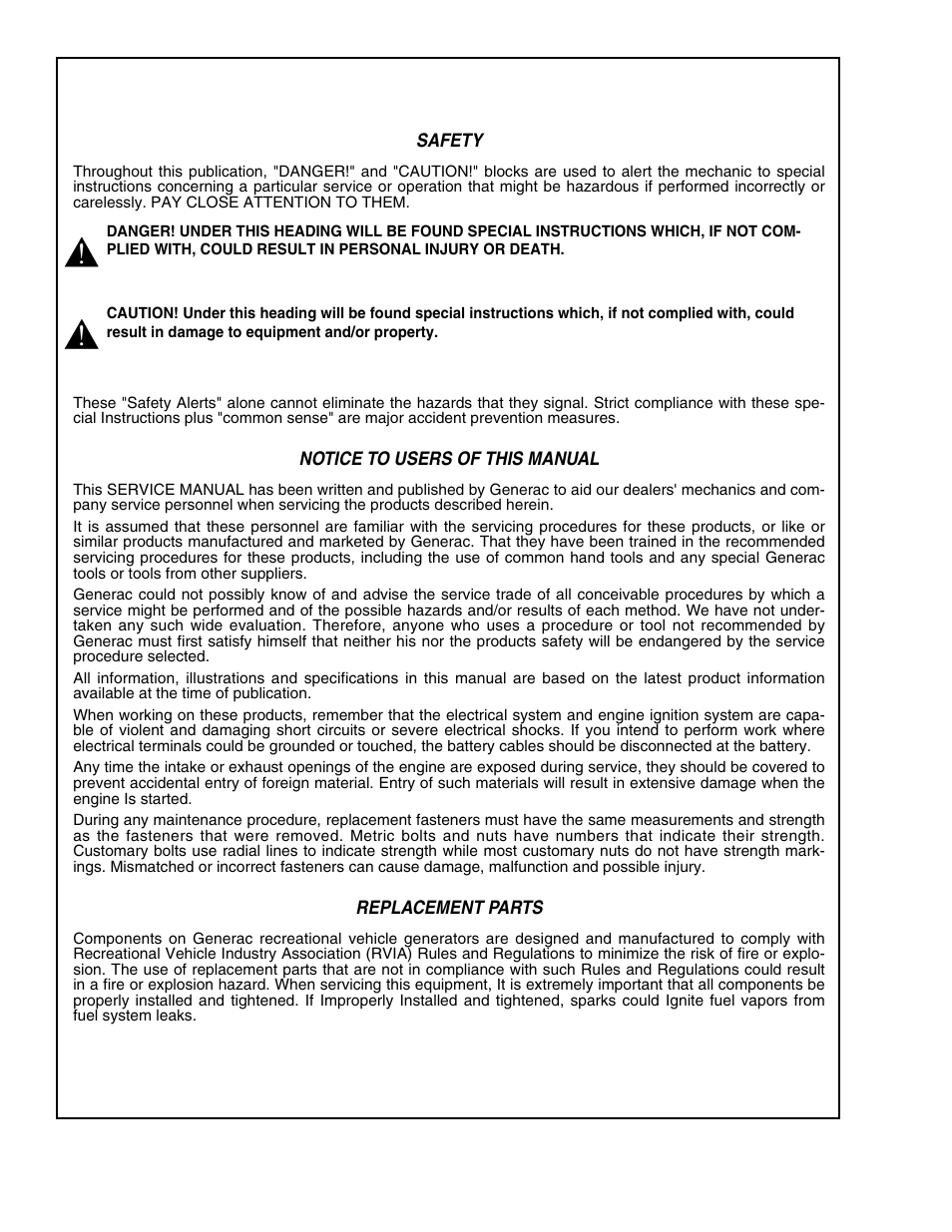 Safety | Generac Power Systems 941-2 User Manual | Page 2 / 144