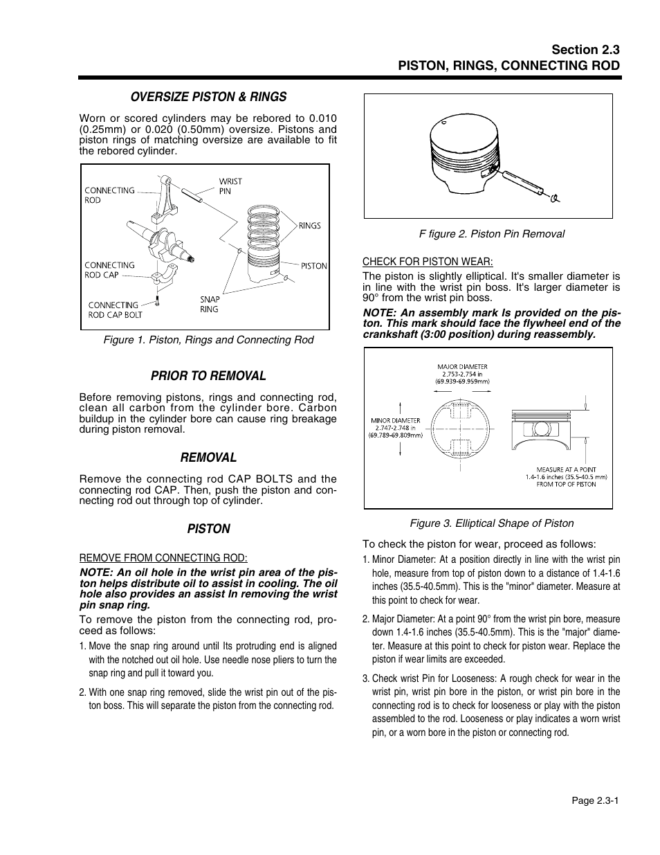 Section 2.3 - piston, rings, connecting rod | Generac Power Systems 941-2 User Manual | Page 47 / 144