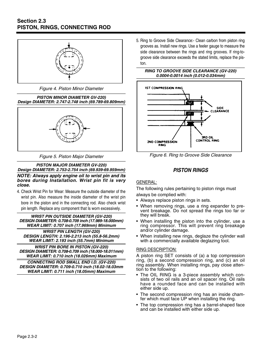 Piston rings | Generac Power Systems 941-2 User Manual | Page 48 / 144