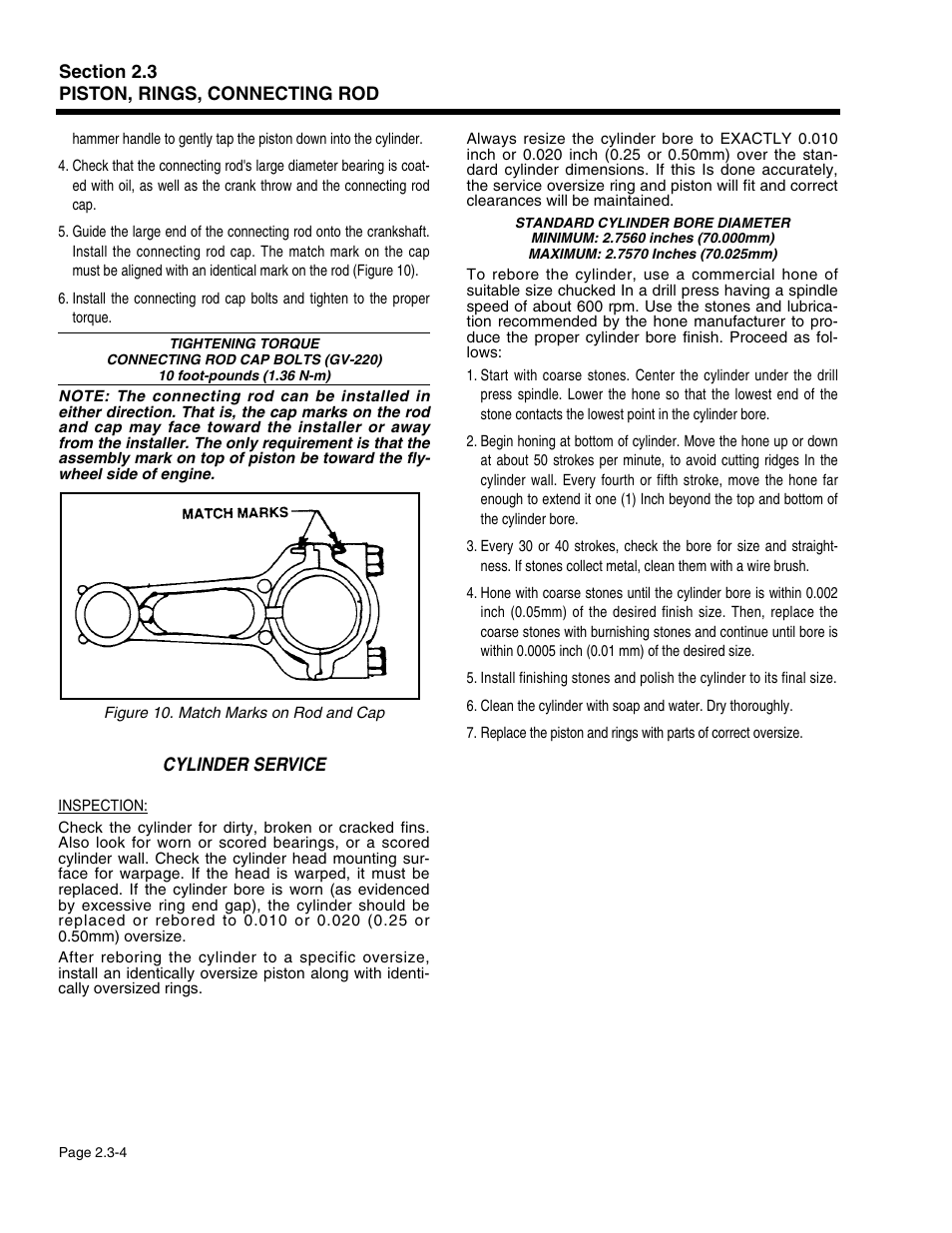 Cylinder service | Generac Power Systems 941-2 User Manual | Page 50 / 144