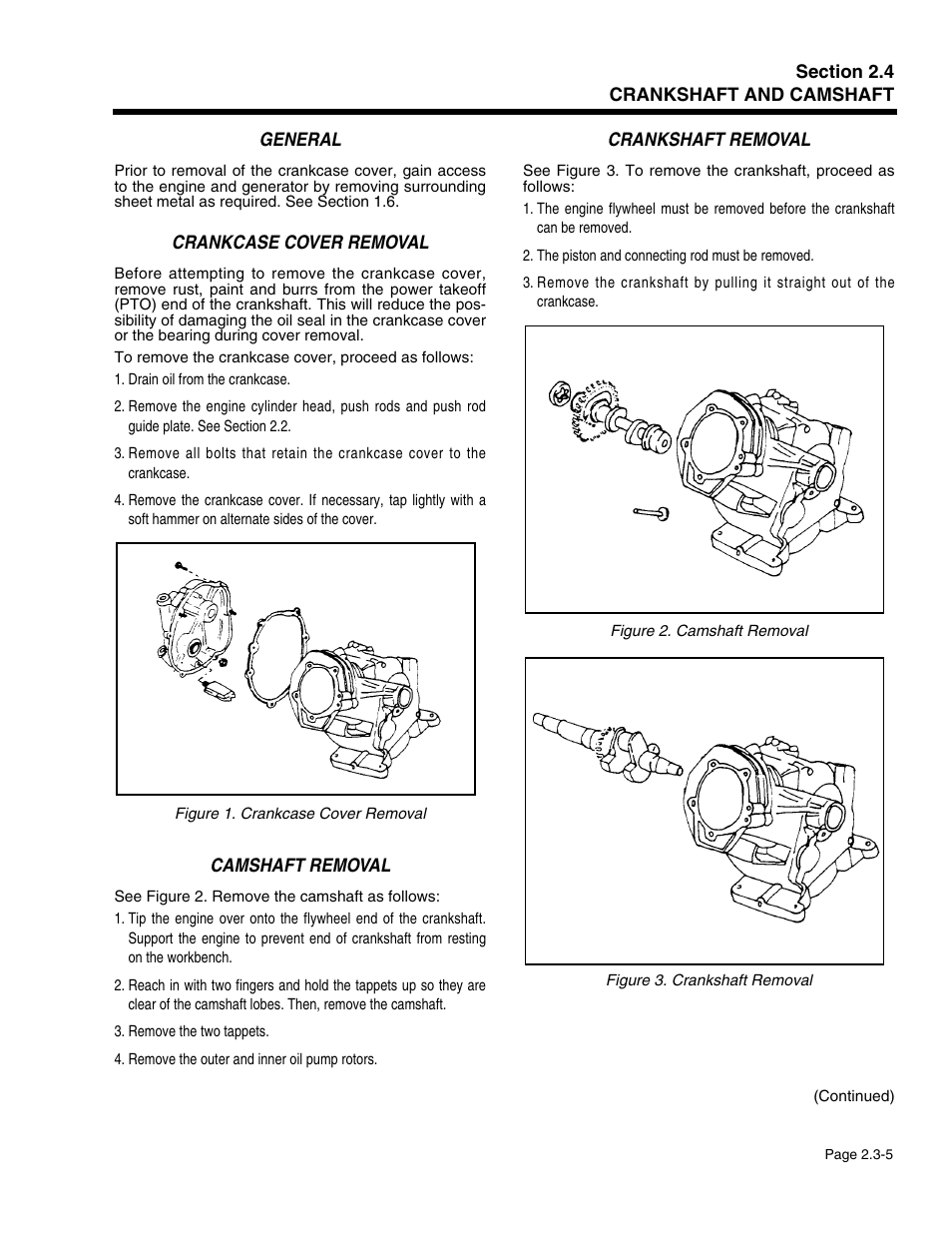 Section 2.4 - crankshaft and camshaft | Generac Power Systems 941-2 User Manual | Page 51 / 144