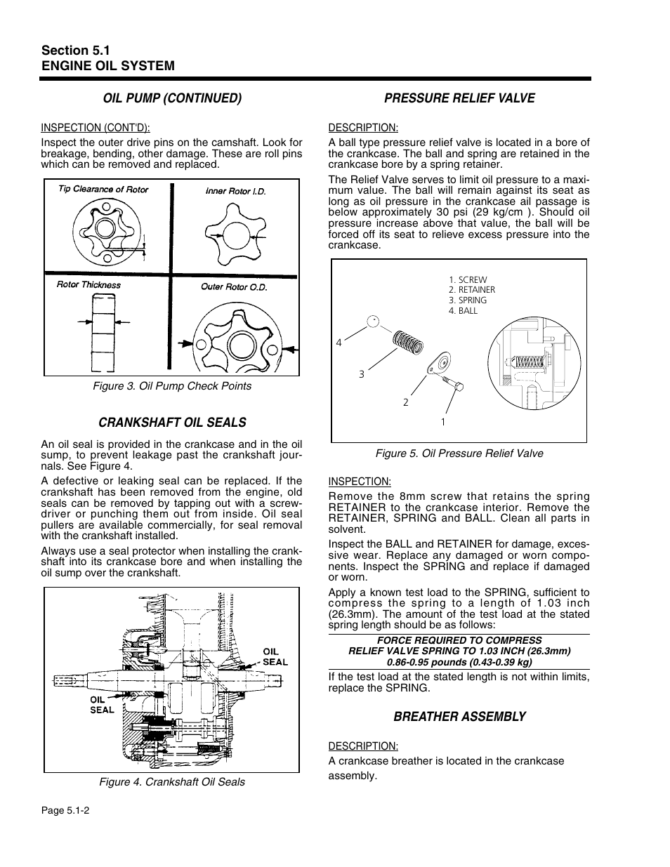 Oil pump (continued), Crankshaft oil seals, Pressure relief valve | Breather assembly | Generac Power Systems 941-2 User Manual | Page 84 / 144