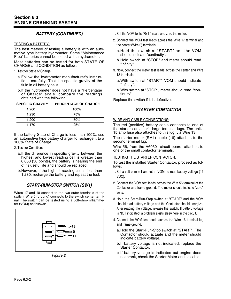 Battery (continued), Start-run-stop switch (sw1), Starter contactor | Generac Power Systems 941-2 User Manual | Page 96 / 144