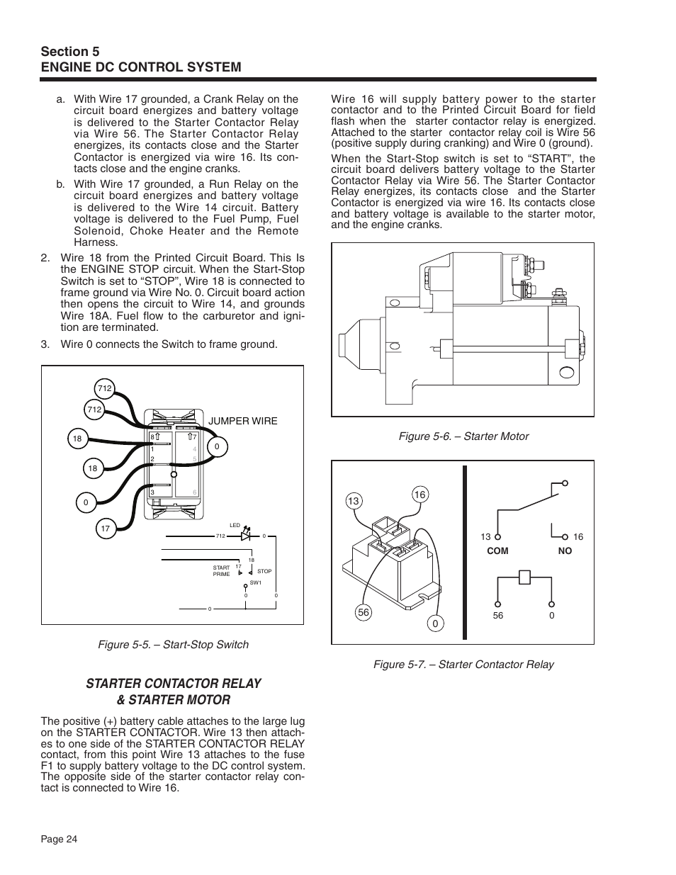 Starter contactor relay & starter motor | Generac Power Systems Recreational Vehicle Generator 5413 User Manual | Page 26 / 82