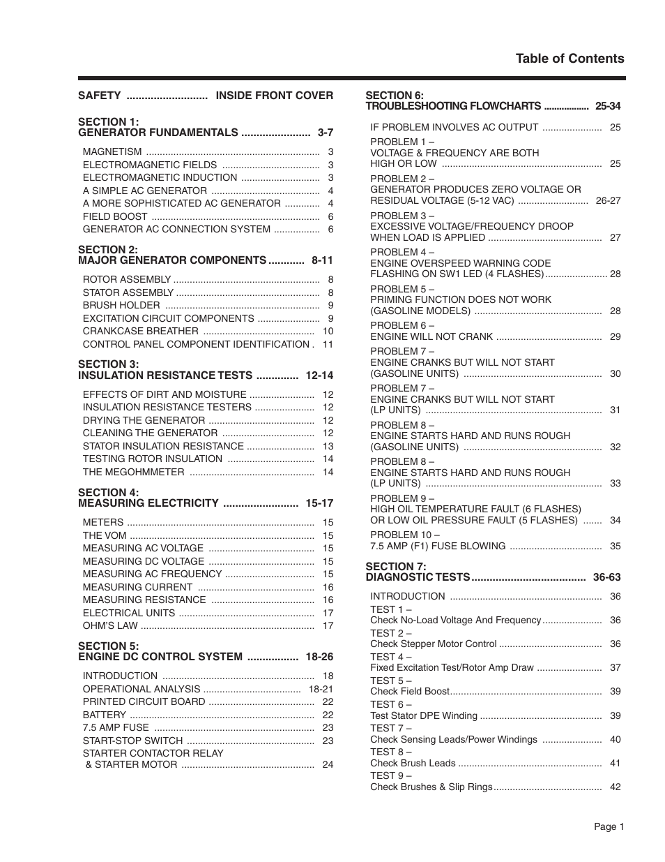 Generac Power Systems Recreational Vehicle Generator 5413 User Manual | Page 3 / 82