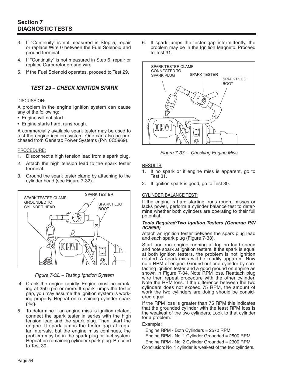 Generac Power Systems Recreational Vehicle Generator 5413 User Manual | Page 56 / 82