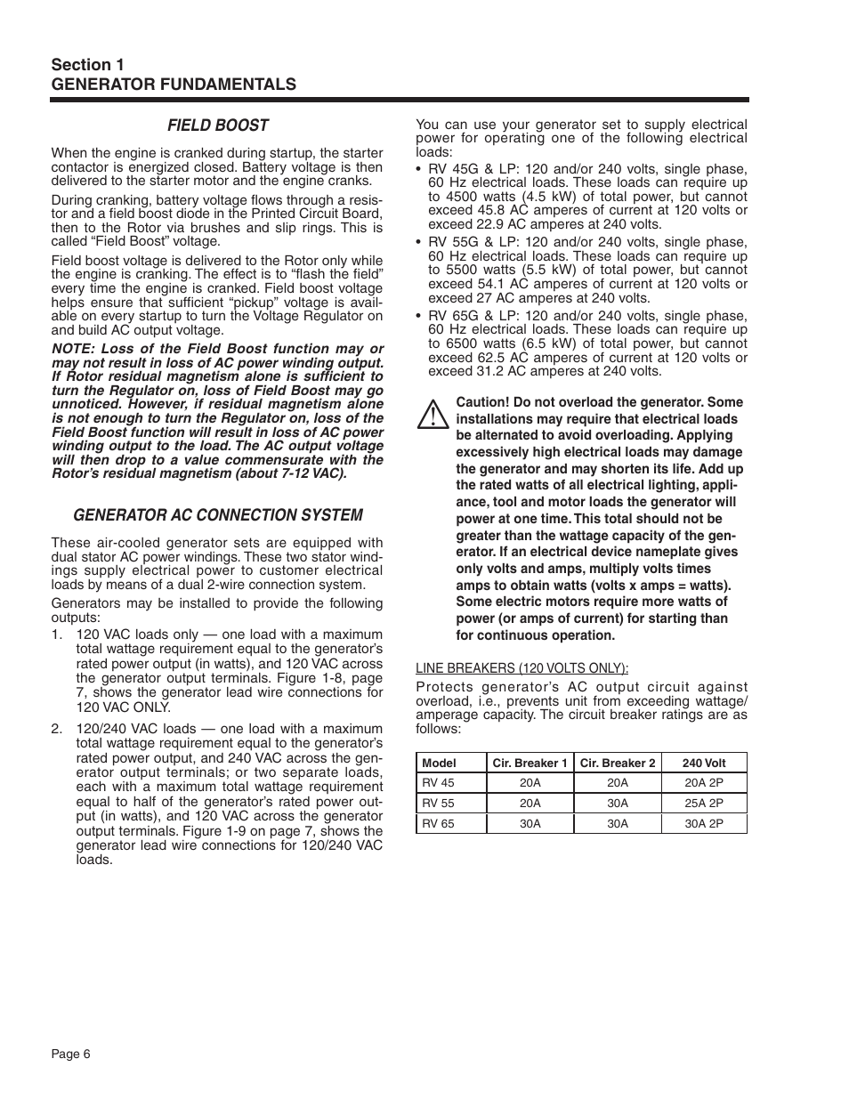 Generac Power Systems Recreational Vehicle Generator 5413 User Manual | Page 8 / 82