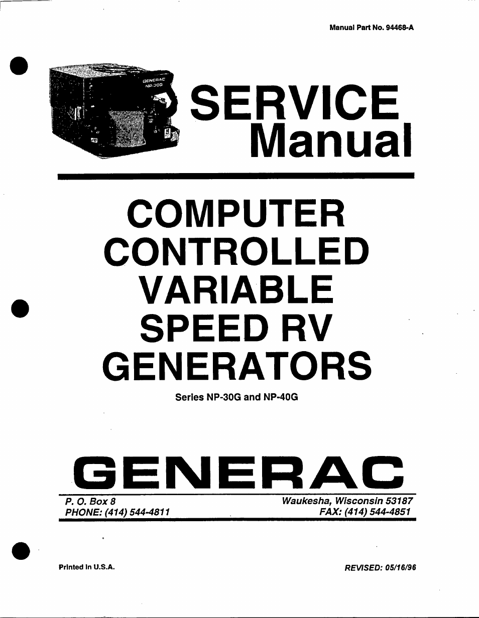 Generac Power Systems NP-40G User Manual | 126 pages