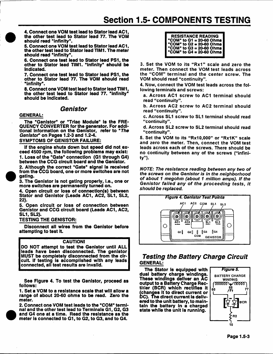 Genistor, Testing the battery charge circuit | Generac Power Systems NP-40G User Manual | Page 23 / 126