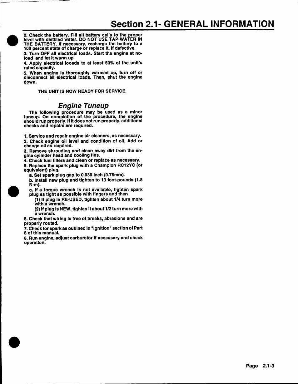 Engine tuneup | Generac Power Systems NP-40G User Manual | Page 36 / 126