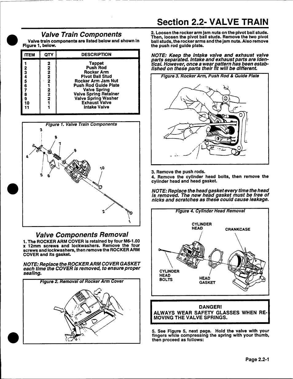 Valve components removal, Valve train components | Generac Power Systems NP-40G User Manual | Page 38 / 126