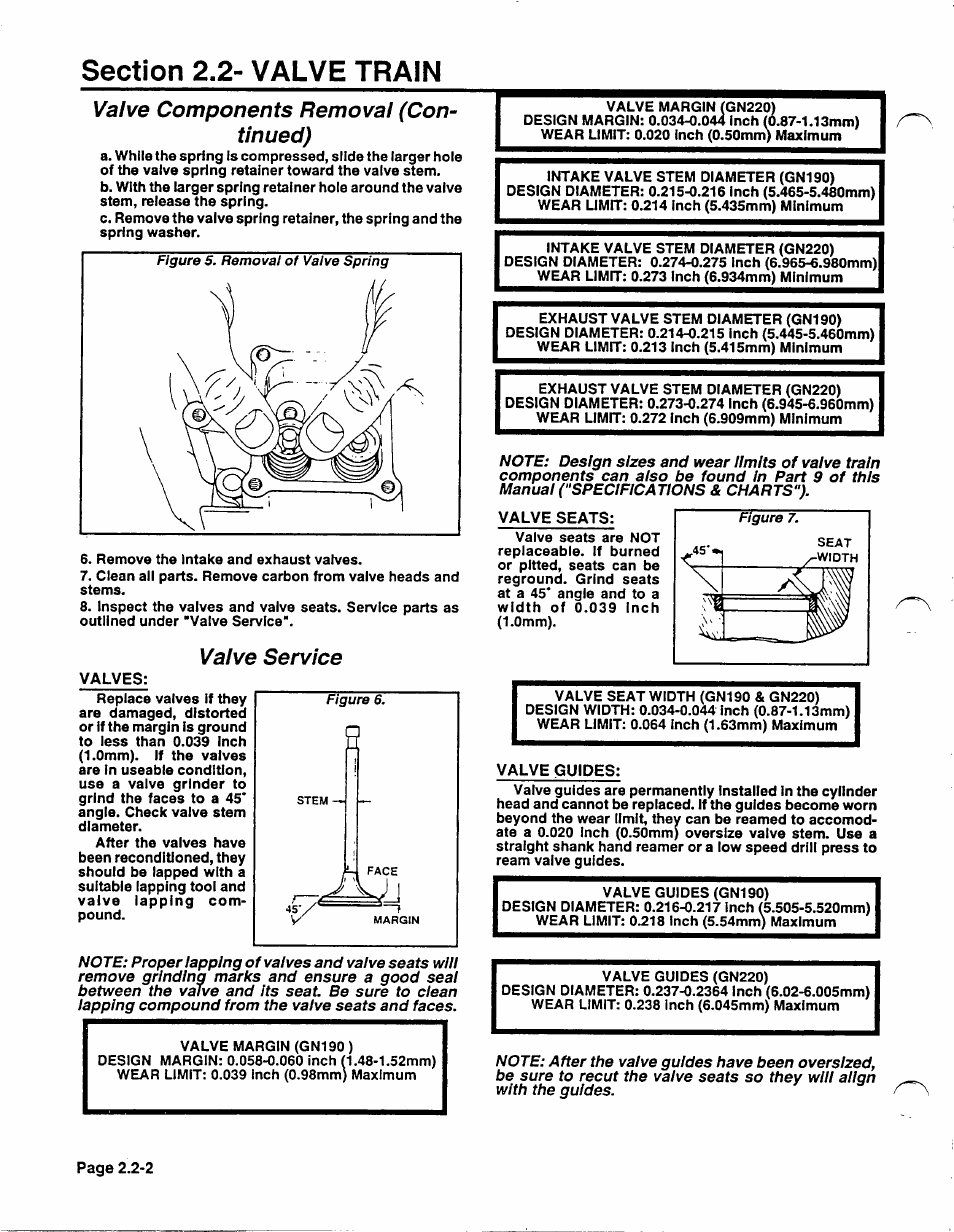 Valve components removal (continued), Valve service, Valve components removal (con­ tinued) | Generac Power Systems NP-40G User Manual | Page 39 / 126