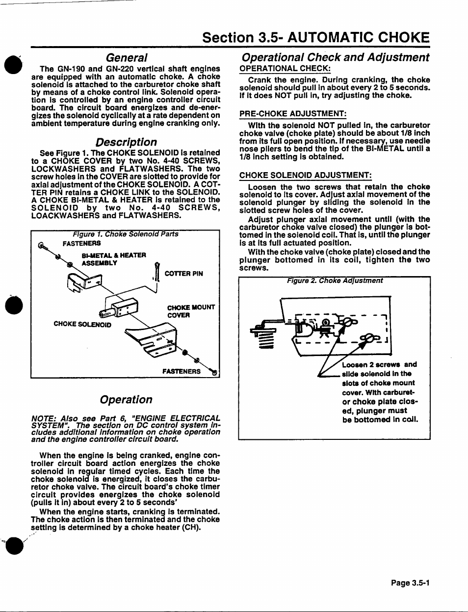 General, Description, Operational check and adjustment | Generac Power Systems NP-40G User Manual | Page 63 / 126