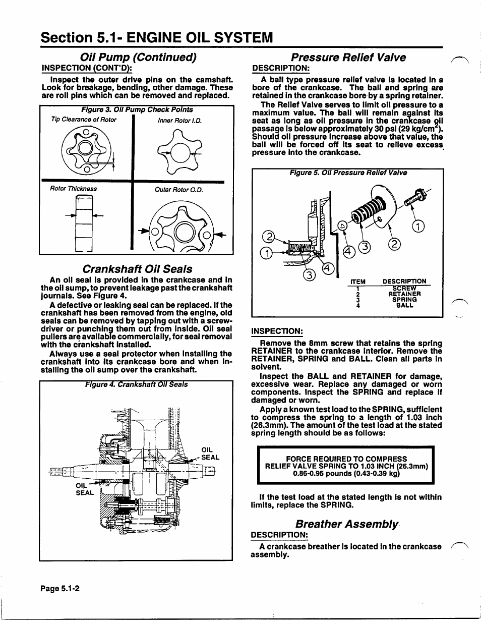 Oil pump (continued), Crankshaft oil seals, Pressure relief valve | Breather assembly | Generac Power Systems NP-40G User Manual | Page 78 / 126