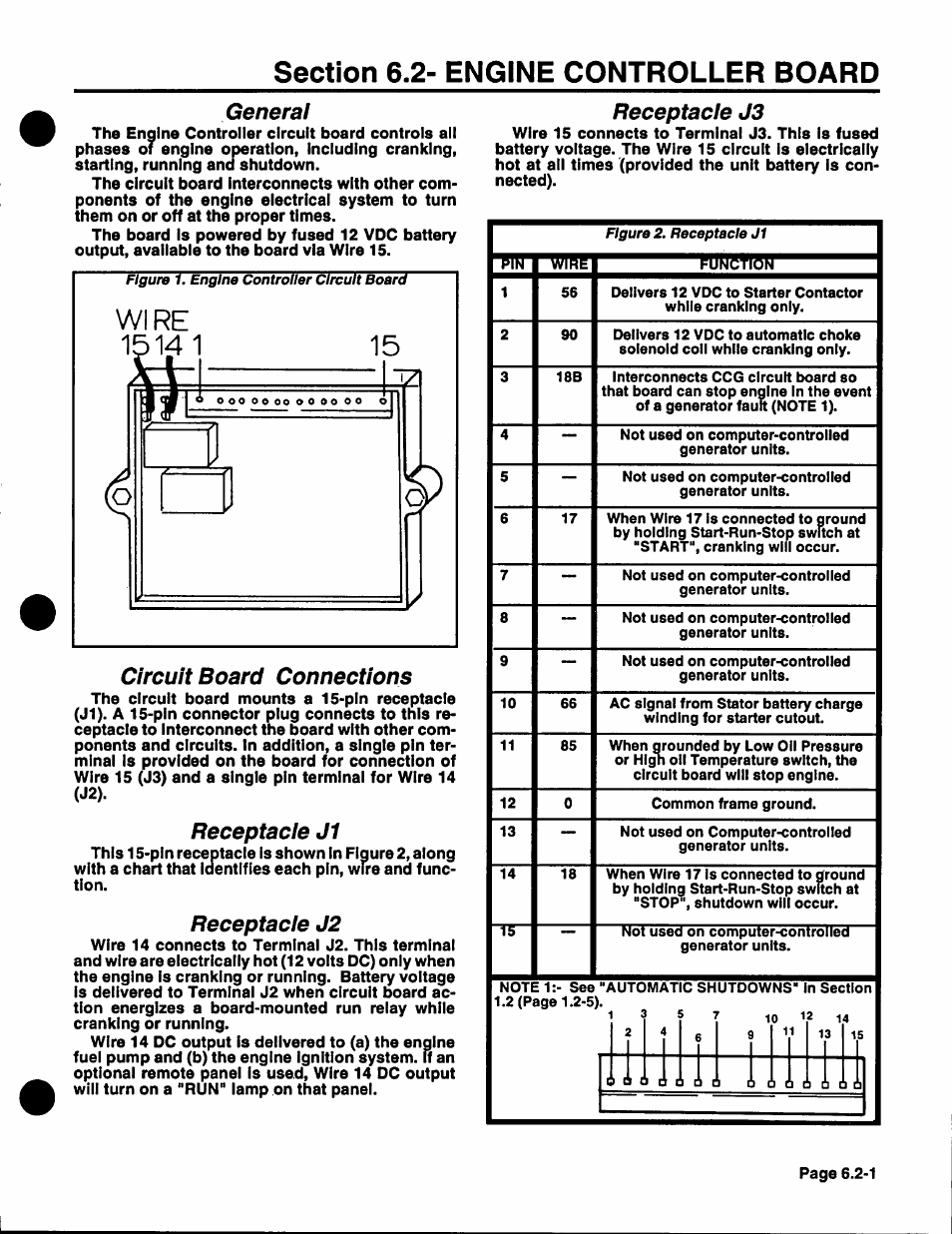 General, Circuit board connections, Receptacle j1 | Receptacle j2, Receptacle j3, Toncnstt, B p p | Generac Power Systems NP-40G User Manual | Page 86 / 126