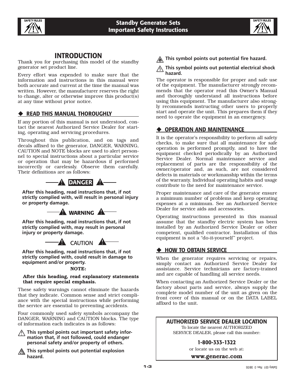 Introduction | Generac Power Systems 005220-0 User Manual | Page 5 / 60