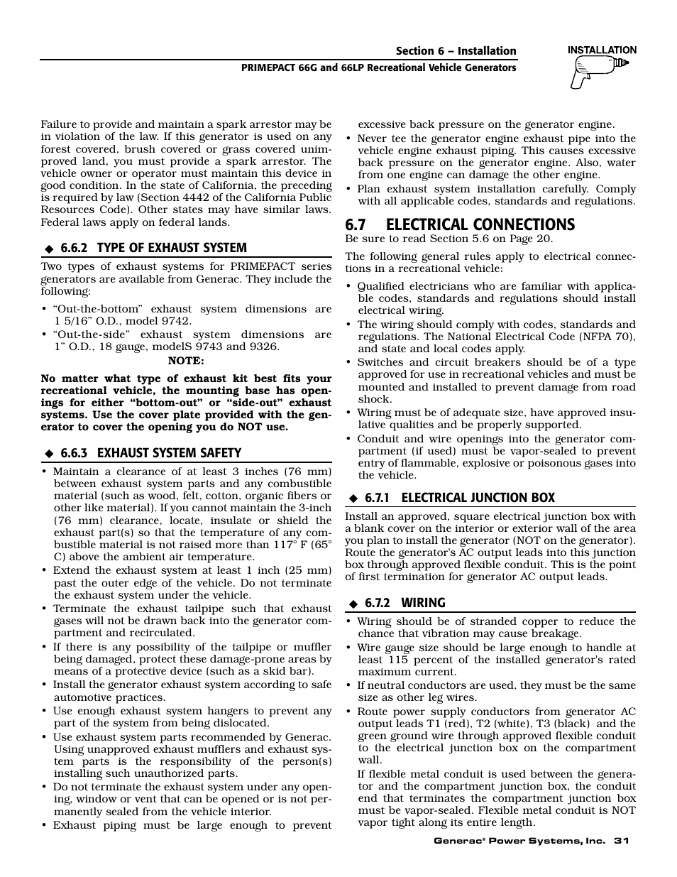 7 electrical connections | Generac Power Systems 009600-5 User Manual | Page 33 / 60