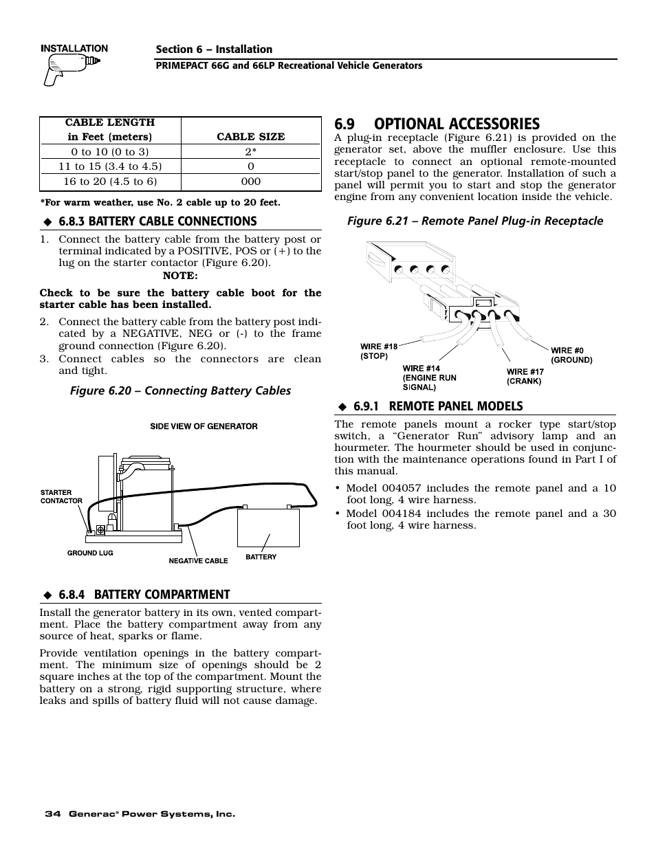 9 optional accessories | Generac Power Systems 009600-5 User Manual | Page 36 / 60