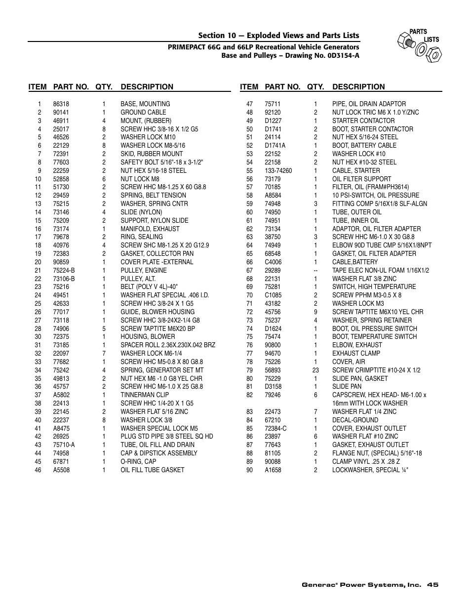 Generac Power Systems 009600-5 User Manual | Page 47 / 60
