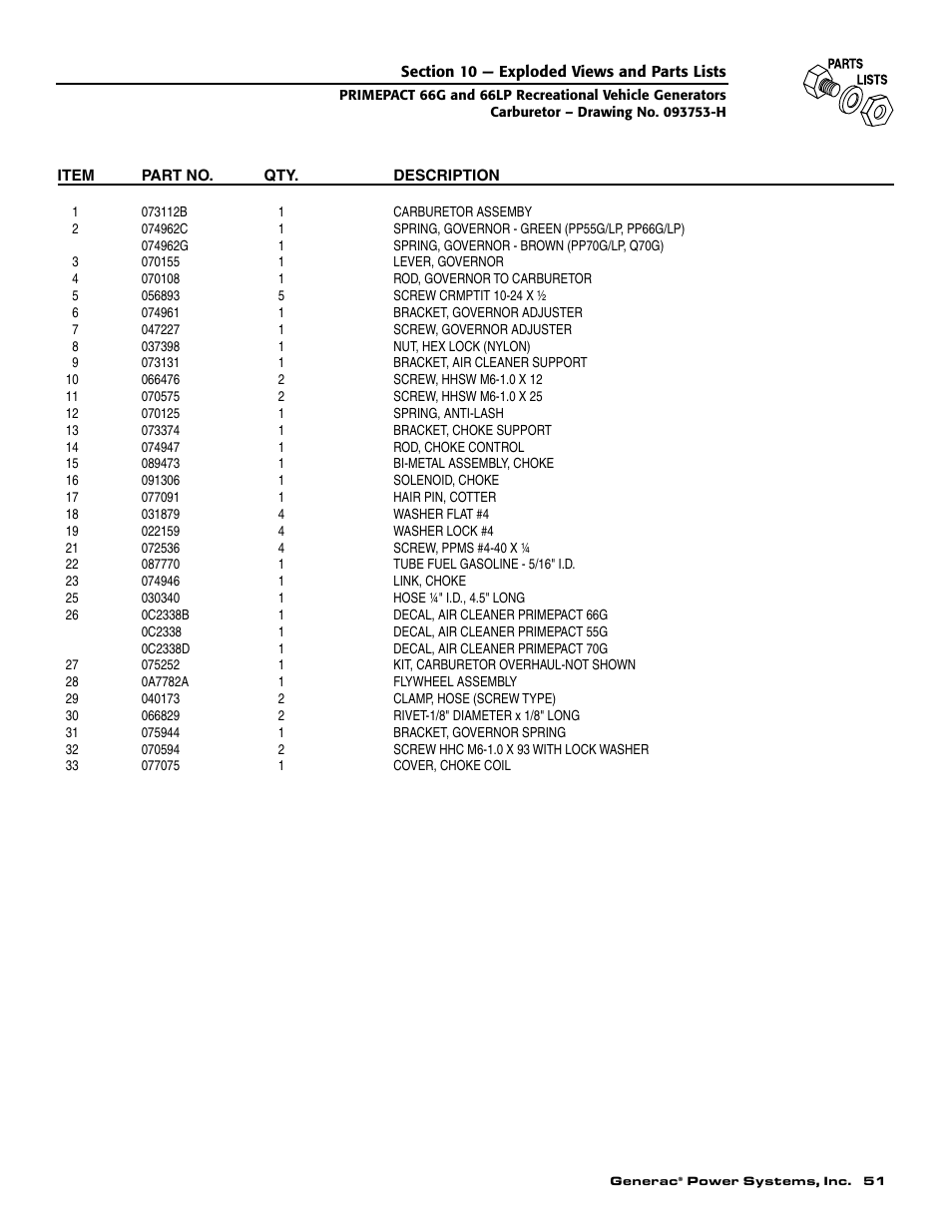 Generac Power Systems 009600-5 User Manual | Page 53 / 60