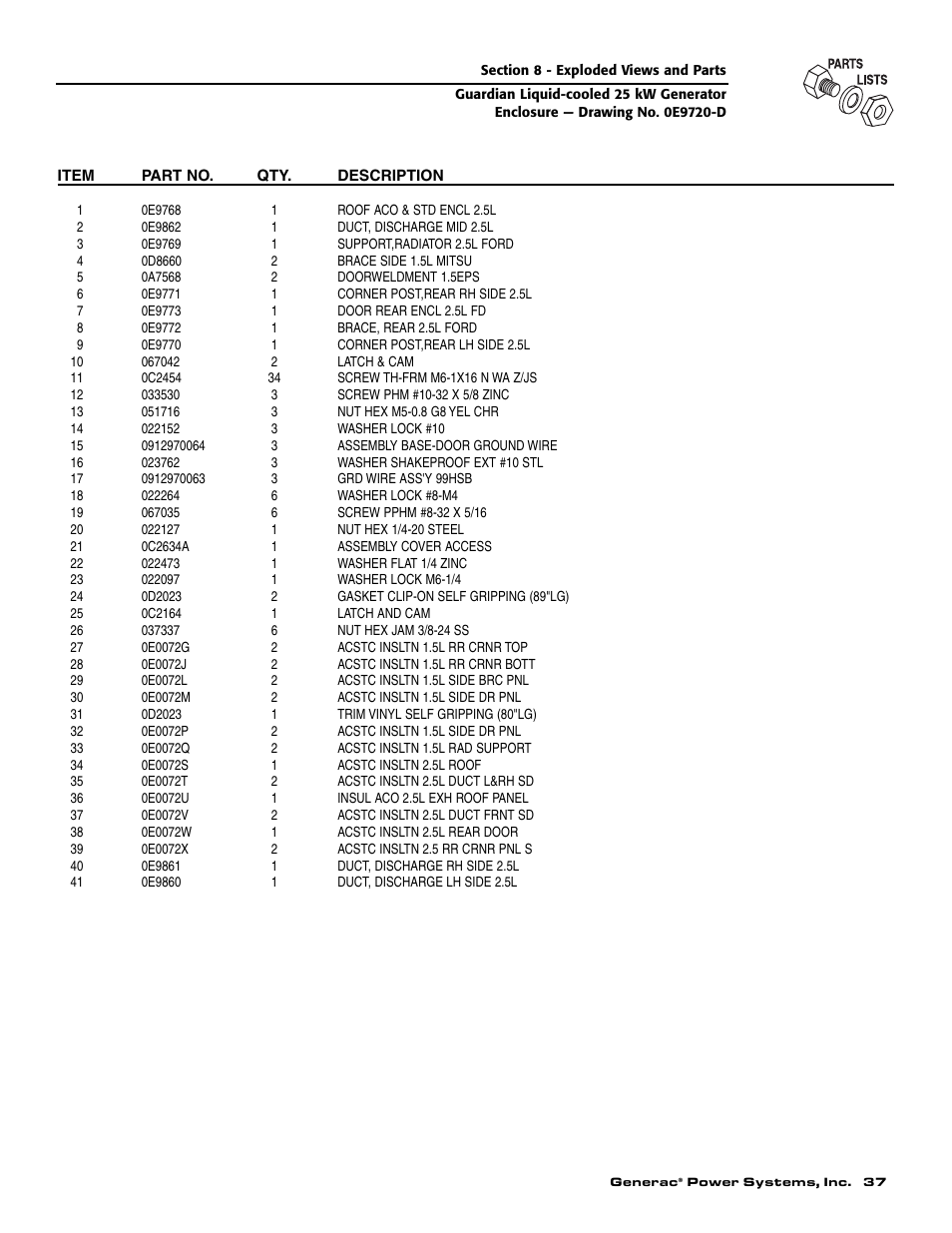 Generac Power Systems GUARDIAN ELITE 005040-0 User Manual | Page 39 / 56