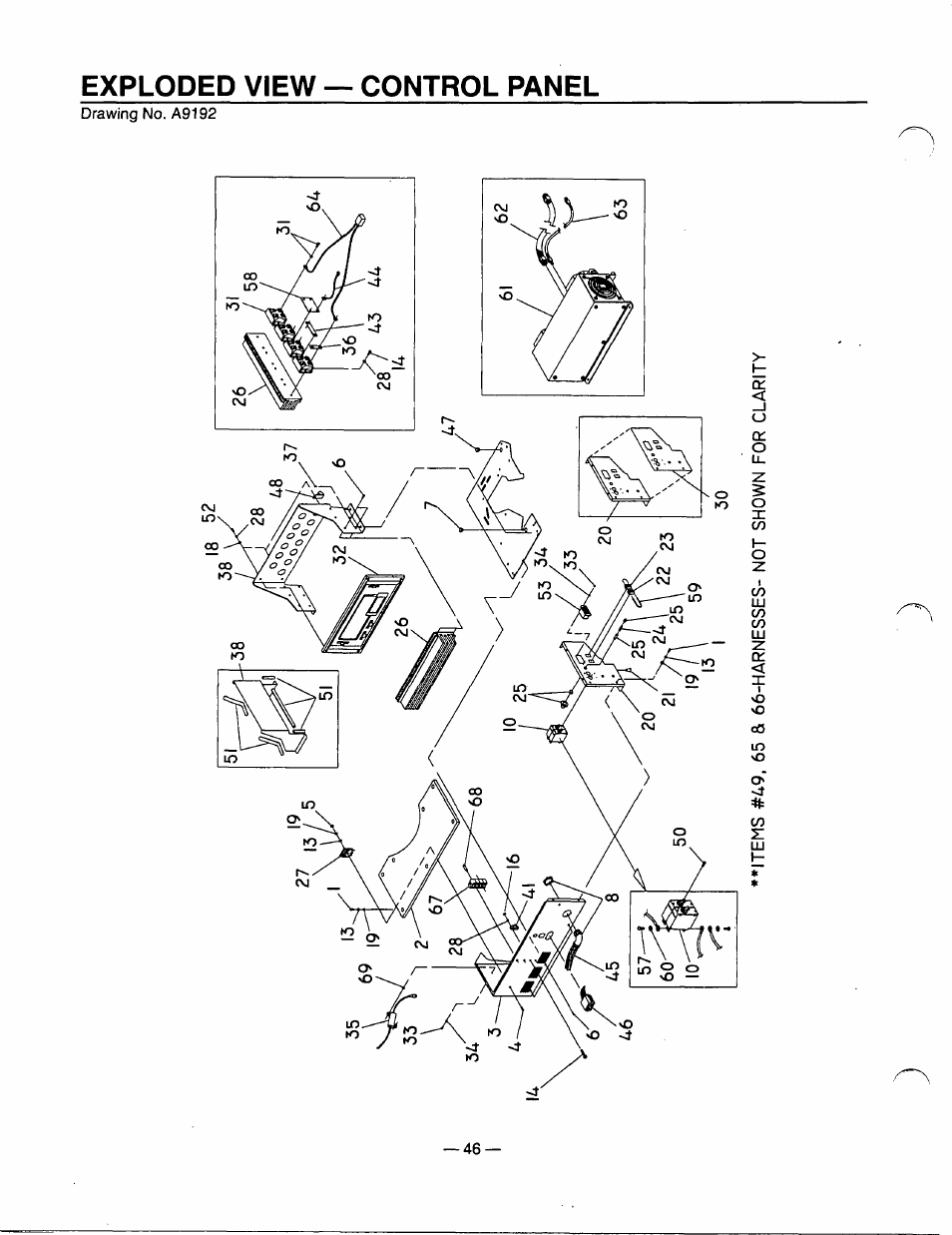 Exploded view — control panel | Generac Power Systems 0940-1 User Manual | Page 48 / 56