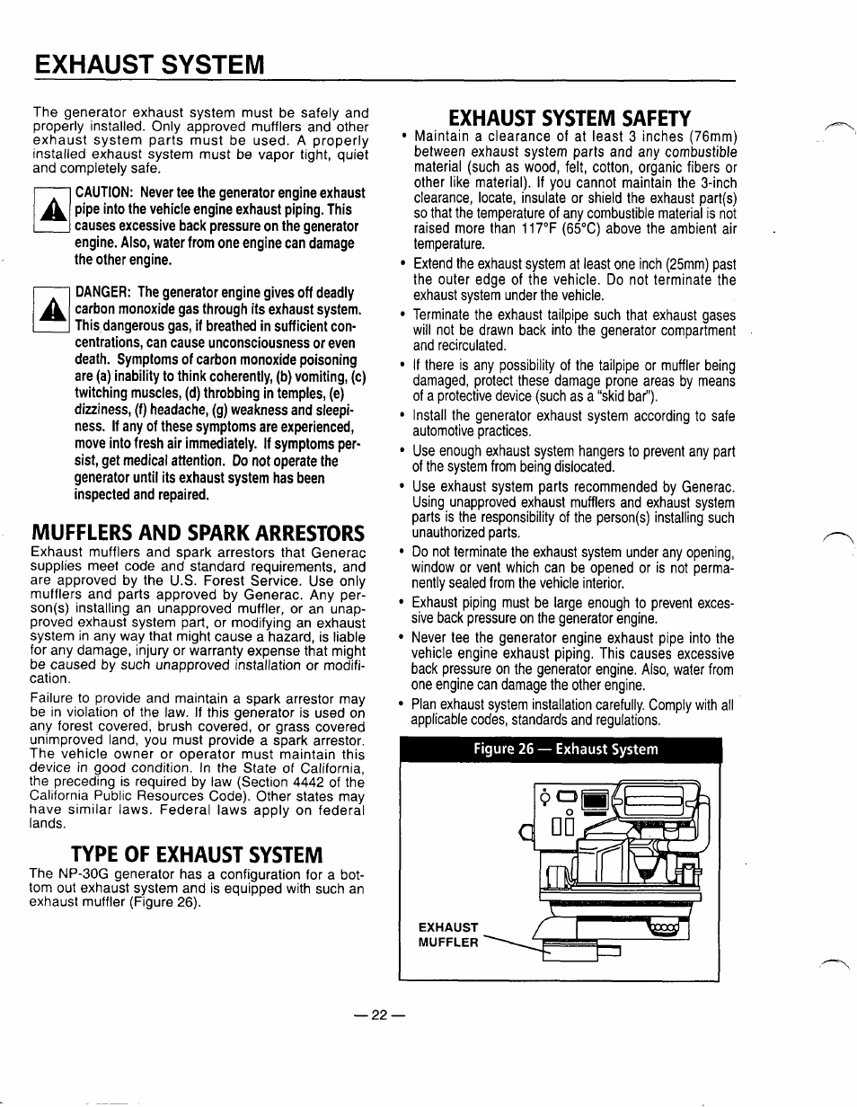 Exhaust system | Generac Power Systems 0661-5 User Manual | Page 24 / 48