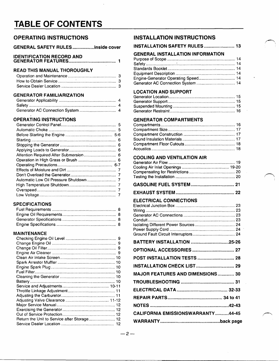 Generac Power Systems 0661-5 User Manual | Page 4 / 48