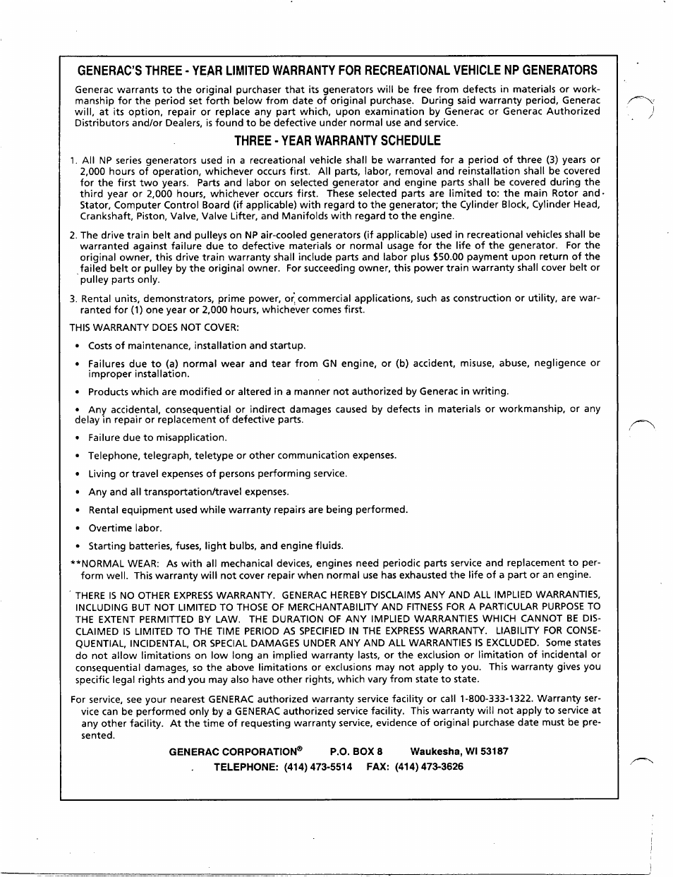 Generac Power Systems 0661-5 User Manual | Page 48 / 48