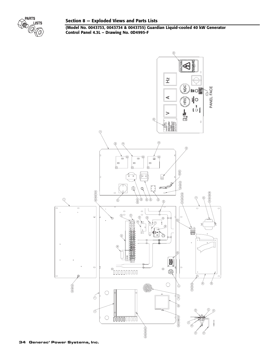 Every 7 days , at time set, 34 generac, Power systems, inc | Panel fa c e | Generac Power Systems 004626-5 User Manual | Page 36 / 64