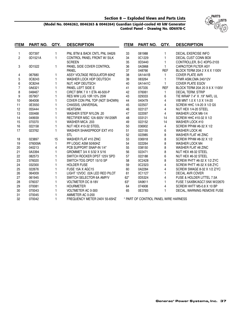 Generac Power Systems 004626-5 User Manual | Page 39 / 64