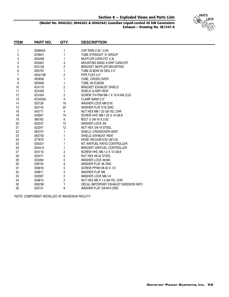 Generac Power Systems 004626-5 User Manual | Page 57 / 64