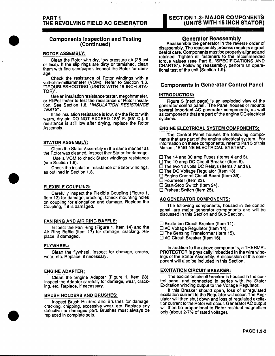 Part 1 the revolving field ac generator | Generac Power Systems 53187 User Manual | Page 13 / 152