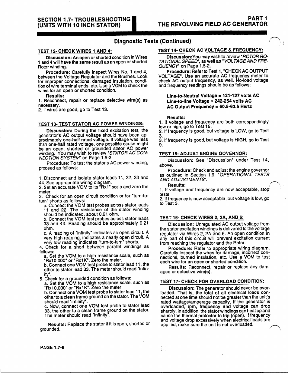 Part 1 the revolving field ac generator | Generac Power Systems 53187 User Manual | Page 46 / 152