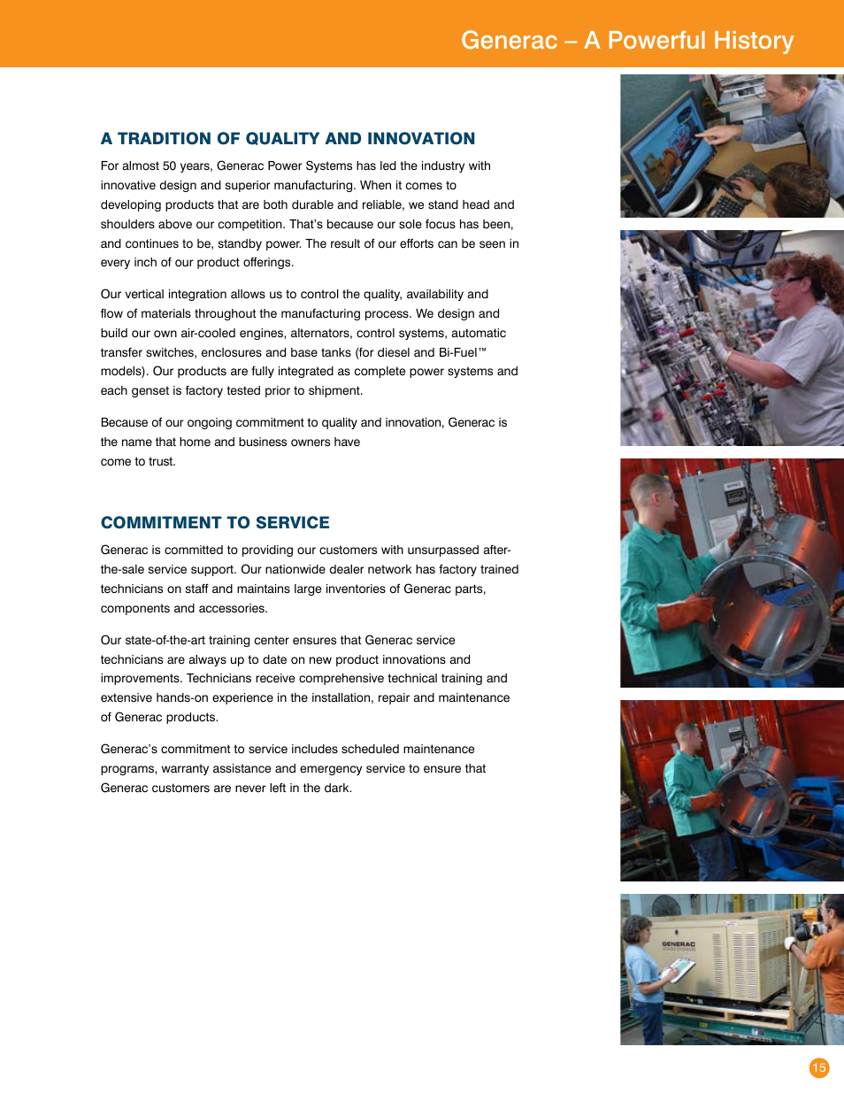 Generac – a powerful history, Generac - life is better with power | Generac Power Systems Transfer Switches and Accessories User Manual | Page 14 / 15