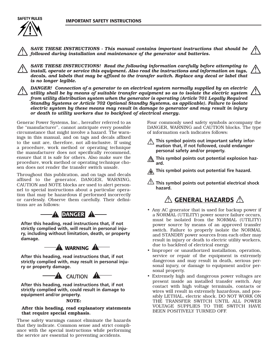 Generac Power Systems 004945-1 User Manual | Page 2 / 20