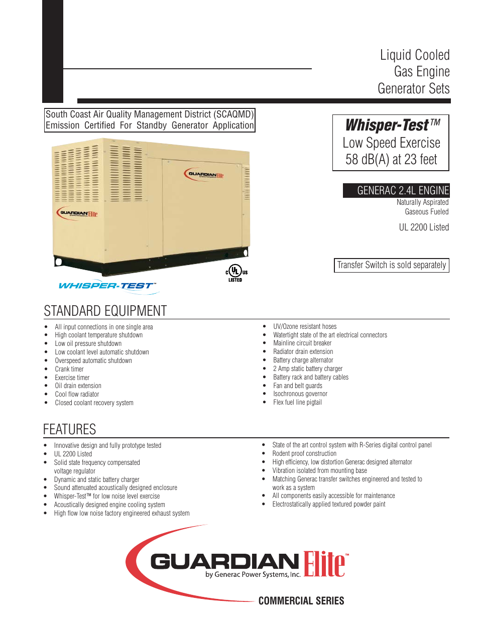 Generac Power Systems QT04524 User Manual | 4 pages