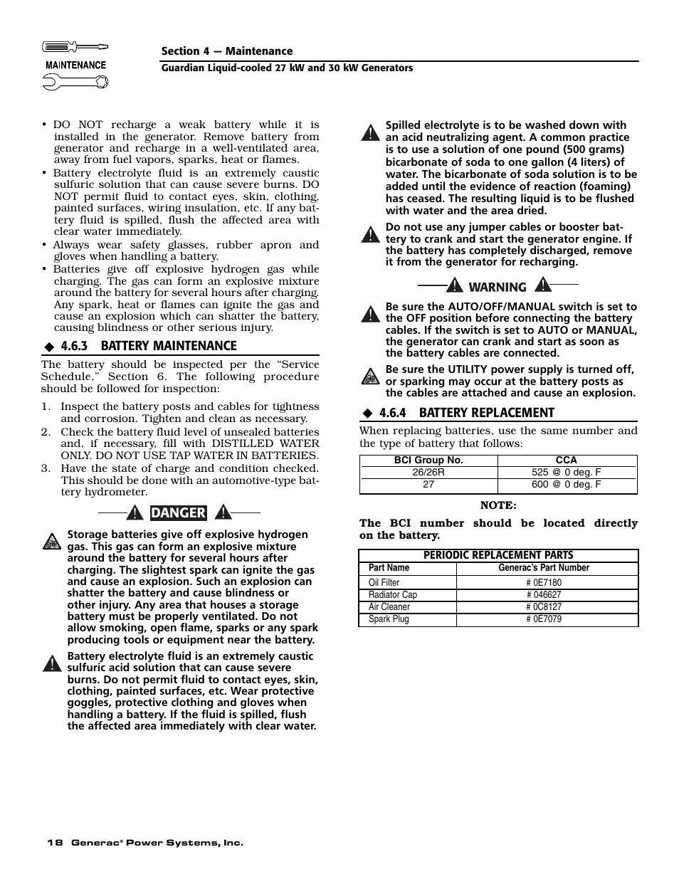 Danger | Generac Power Systems 004988-1 User Manual | Page 20 / 48